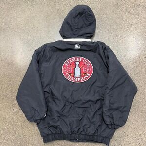 Vintage 90s Starter Detroit Red Wings 96/97 Stanley Cup Puffer Jacket (Size XL)